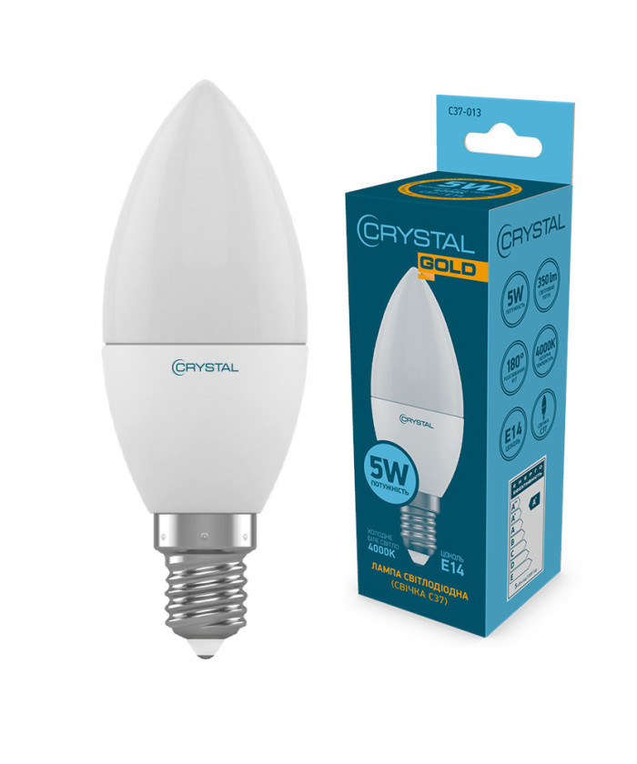 Лампа LED Crystal Gold E14 5W (C37-013)
