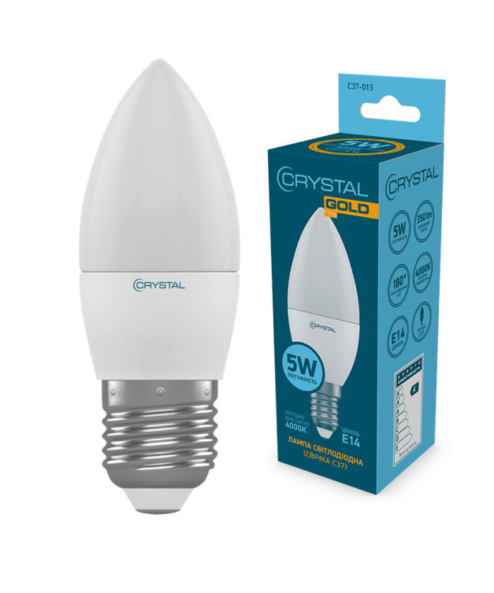 Лампа LED Crystal Gold E27 5W (C37-011)