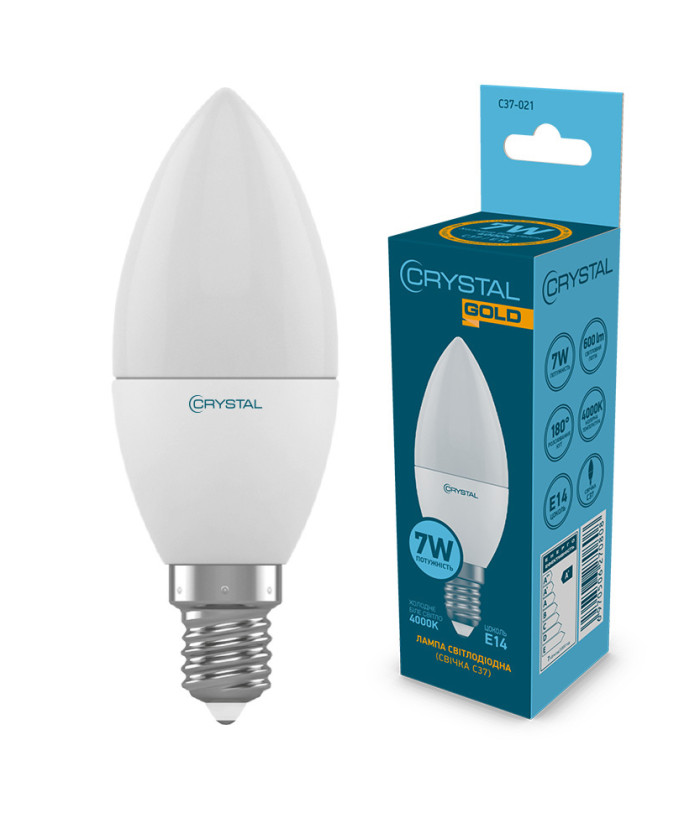 Лампа LED Crystal Gold E14 7W (C37-021)