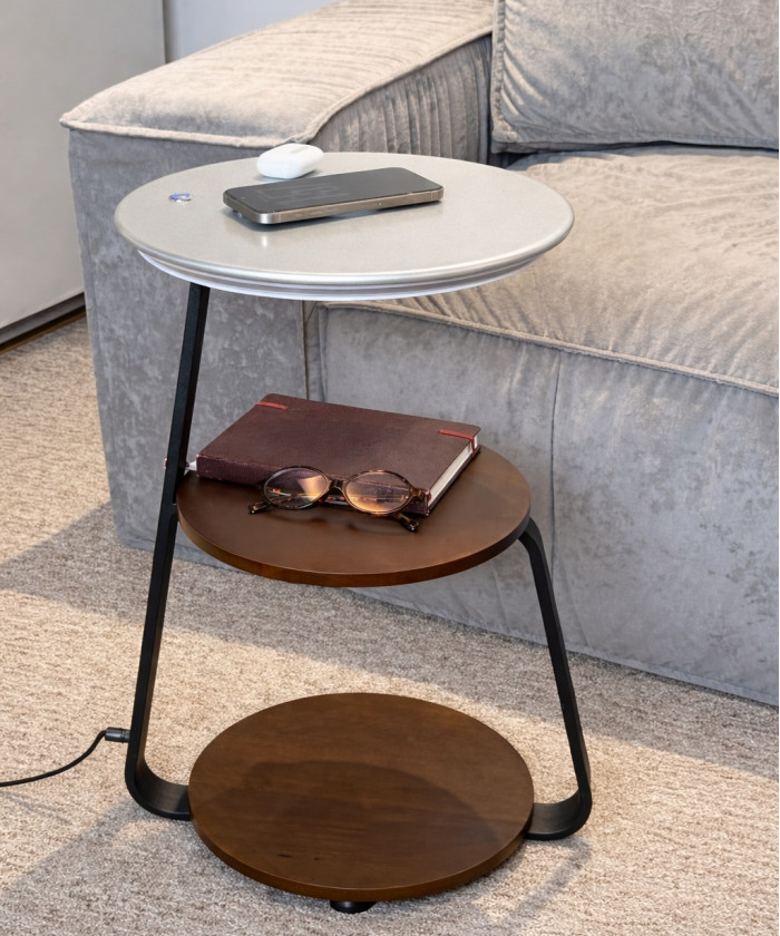 Торшер Accent table lamp & wireless charger grey