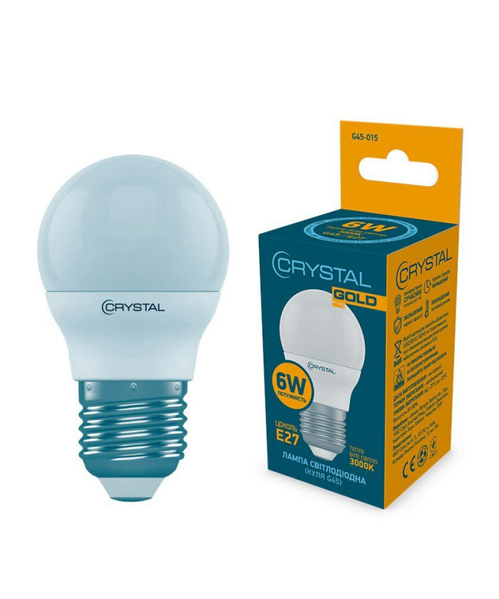 Лампа LED Crystal Gold E27 6W (G45-015)